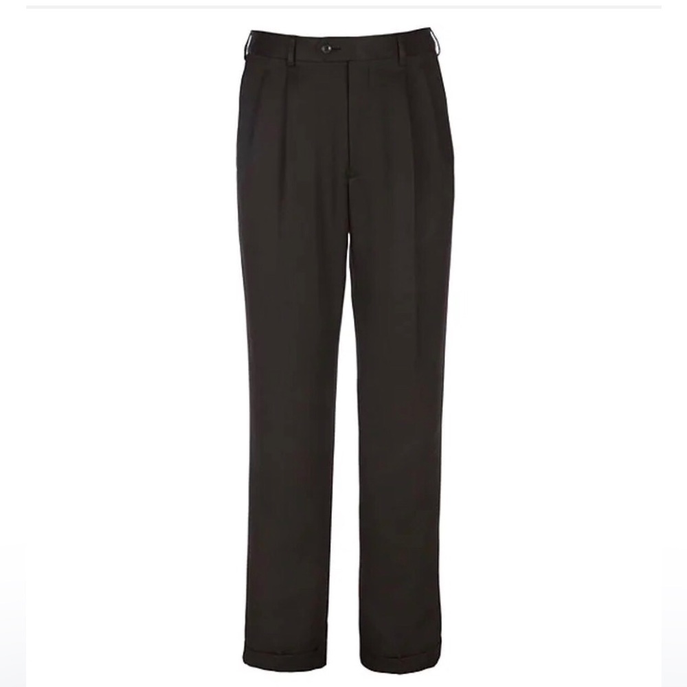 NWT Men’s Roundtree and Yorke TravelSmart Black Flat front 34 X 29 Pants.